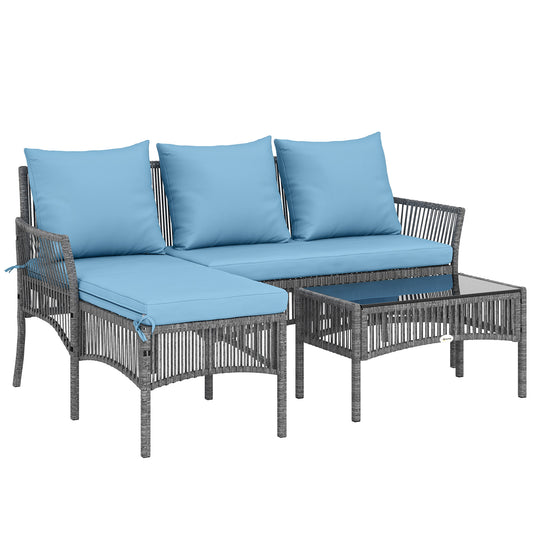 Muebles De Jardín Outsunny Acero, Pe Azul Claro 166x115x79 Cm_0