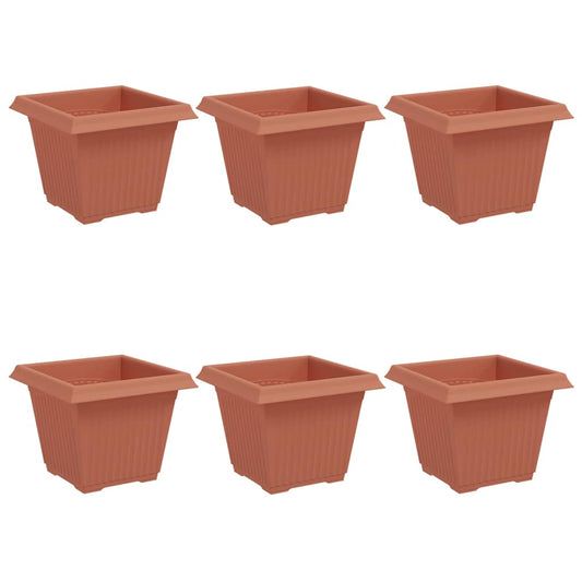 Maceta Cuadrada Para Flores 6 Pcs Rojo Ladrillo 33 X 33 X 26 Cm_0