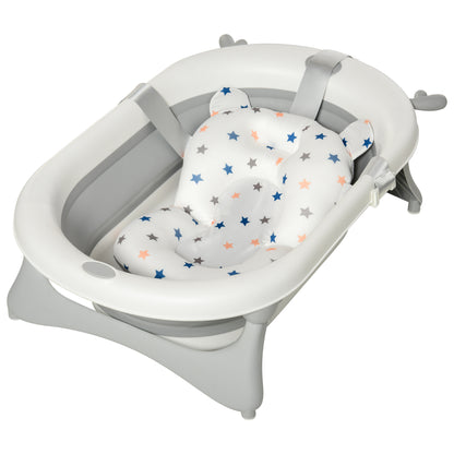 Bañera Para Bebé Plegable Homcom Pp, Tpe Gris 81.5x50.5x23.5 Cm_0