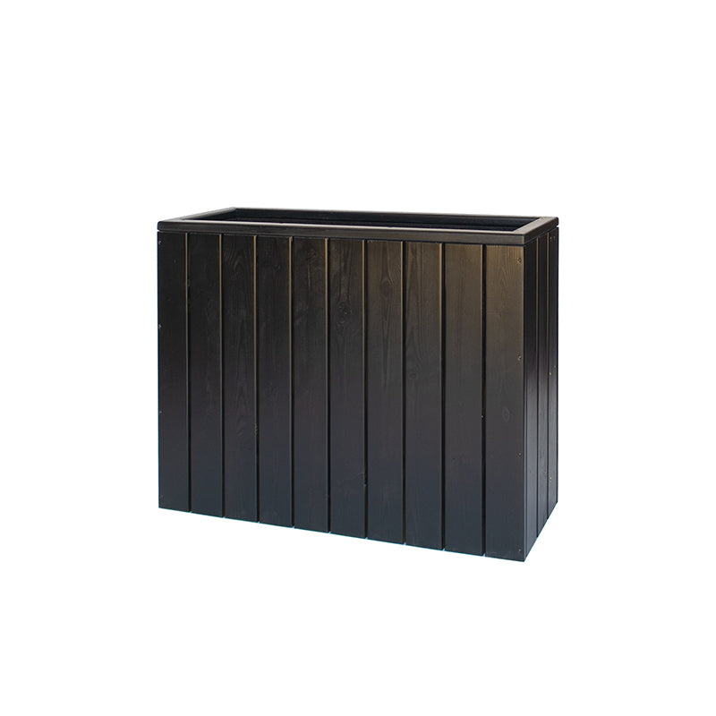 Jardinera Alta De Madera Autoportante 100 X 34,5 X 80 Cm Ebony Black Hortalia_0