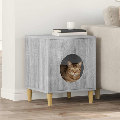 Casa Para Gatos Gris Sonoma 42,5 X 40 X 53 Cm_1