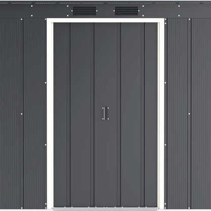 Caseta Jardín Eco Pent Roof 6×4 Metal Gris Antracita_4