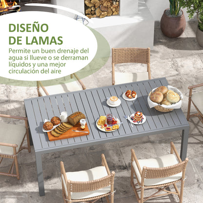 Mesa De Jardín Outsunny Aluminio Gris Oscuro 240x94x73 Cm_5