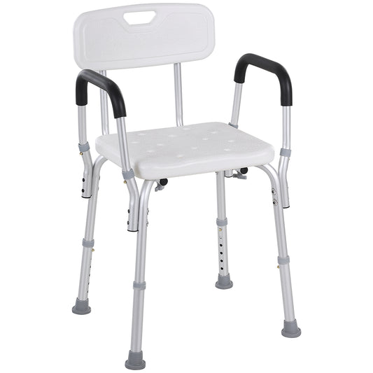 Homcom Silla Ducha Personas Mayores Antideslizante Con Altura Ajustable_0