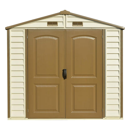 Caseta Jardín Storeall 8×6 Pvc Marfil/marrón_3