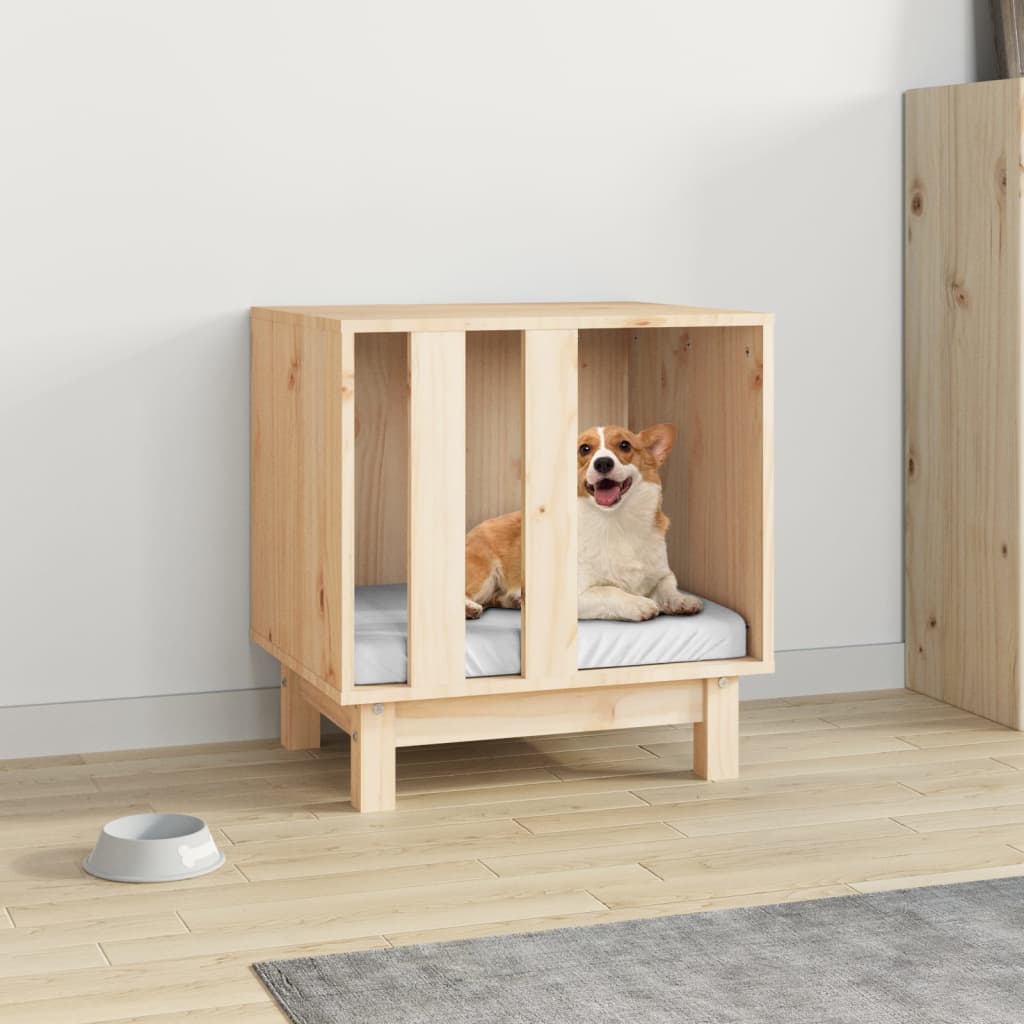 Caseta Para Perros Madera Maciza De Pino 50x40x52 Cm_1