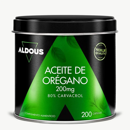Aceite de Orégano 200 mg, 160 mg de Carvacrol Aldous Bio 200 Perlas