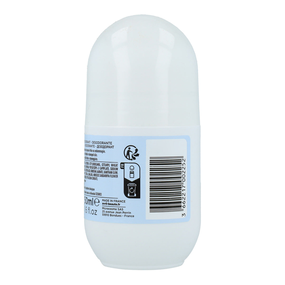 Desodorante orgánico roll-on, Avril, 50 ml