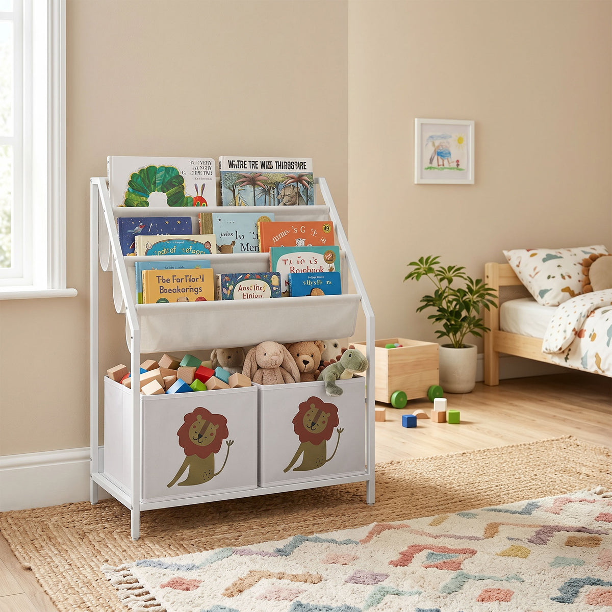 Estante Infantil Aiyaplay Metal, Tecido Não Tecido Branco 60x30x76 Cm_1