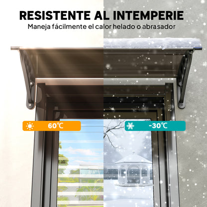 Outsunny Tejadillo De Protección 75x100cm Marquesina Para Puerta Marrón_5