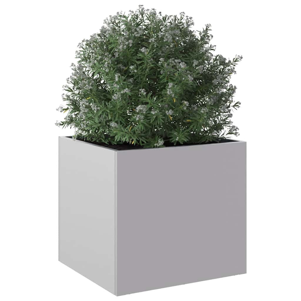 Jardinera De Acero Galvanizado Plateado 32x30x29 Cm_3