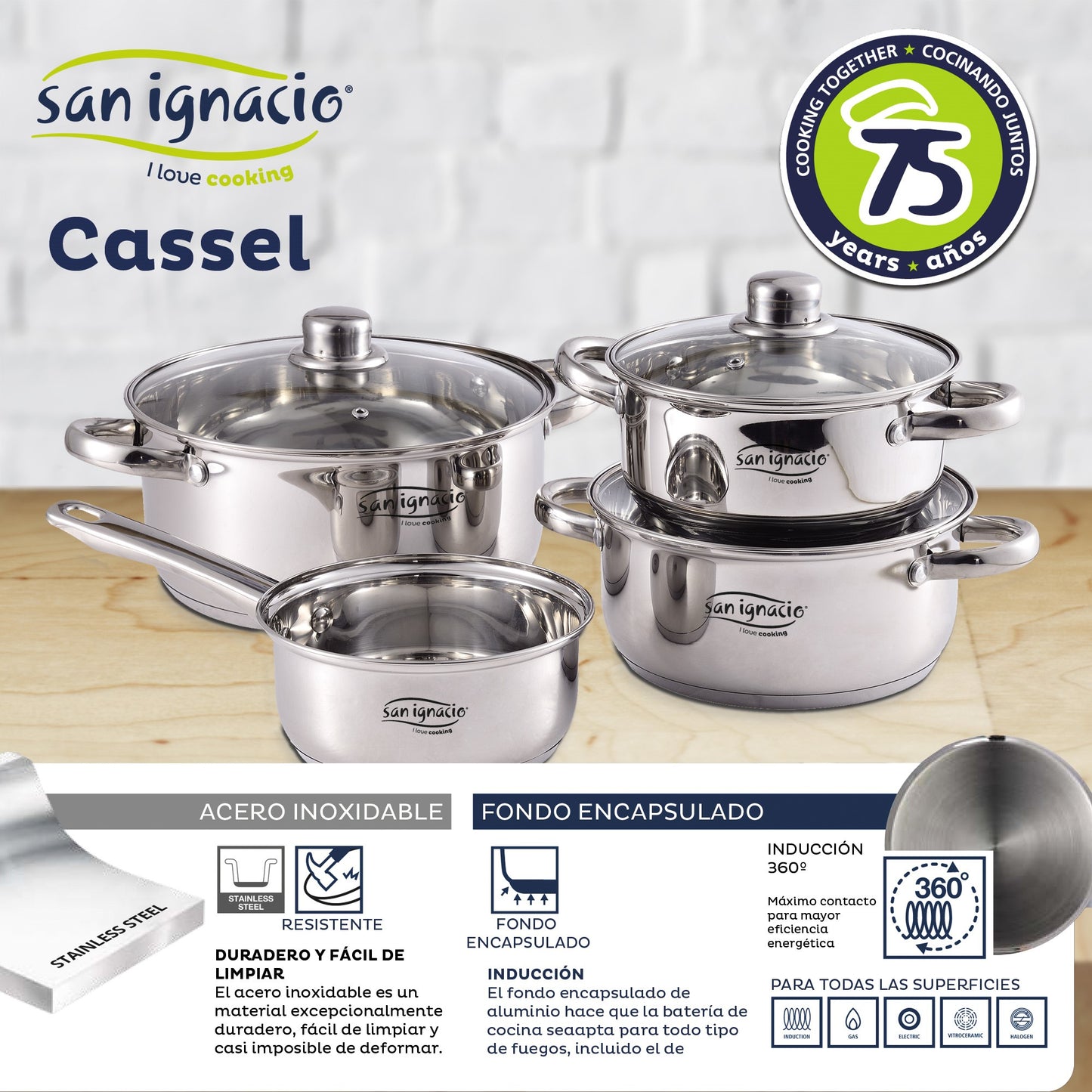 Bateria 7pc Acero Inox Ind Cassel Sg_2