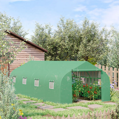 Outsunny Invernadero De Jardín 6x3x2 M Tipo Túnel Para Cultivo Plantas_1