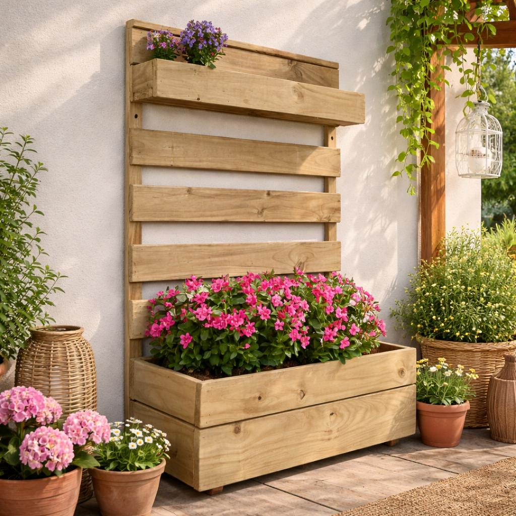 Huerto Vertical Zenira De Madera Tratada Vidahuerto 120x80x13 Cm._1