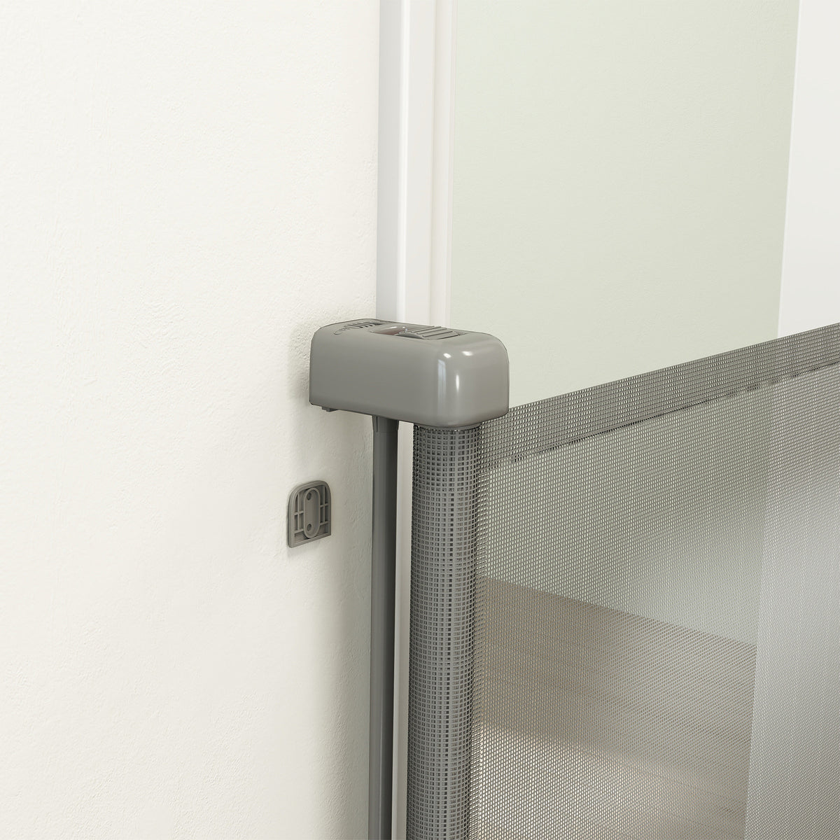 Pawhut Barrera De Seguridad Para Perros Retráctil Extensible Hasta 180 Cm Gris_4