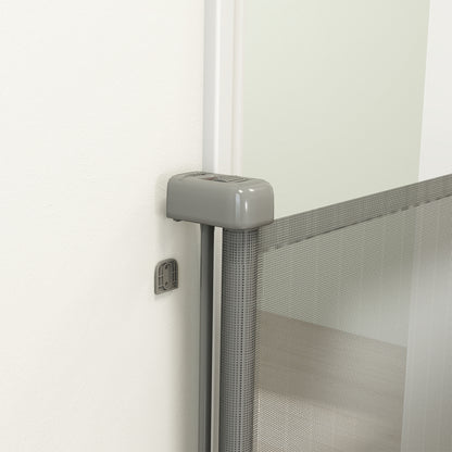 Pawhut Barrera De Seguridad Para Perros Retráctil Extensible Hasta 140 Cm Gris_4