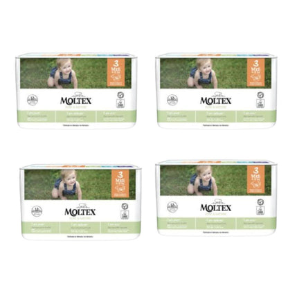 Pack ahorro Pañales Moltex Pure &amp; Nature   T3 (4-10 kg), 224 Uds