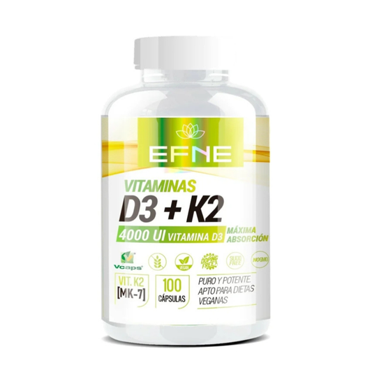 Vitamina D3 + K2 Efne 4000ui Con Mk-7 Natural ( Extracto De Natto ) (sistema Inmune Top, Apatía, Cansancio)_0