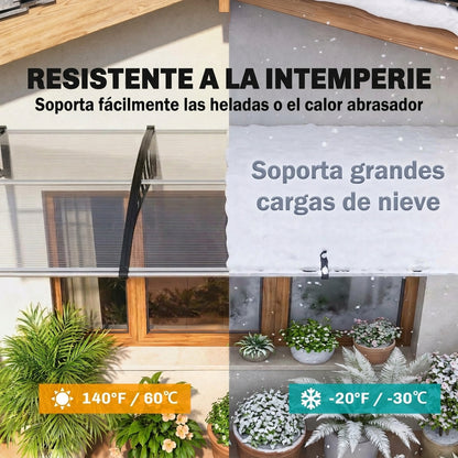 Outsunny Tejadillo De Protección 303x96 Cm Marquesina Exterior Para Puertas_5