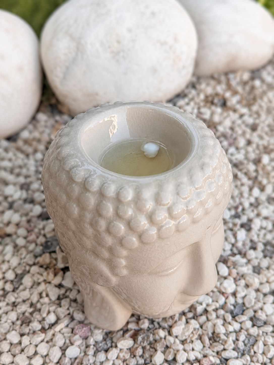 Pack Aromático Natural - Quemador Buda + Wax Melts "entre Montañas" + 6 Velas De Té - Lismare_4