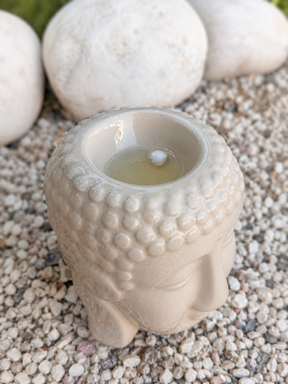 Pack Aromático Natural - Quemador Buda + Wax Melts "entre Montañas" + 6 Velas De Té - Lismare_4