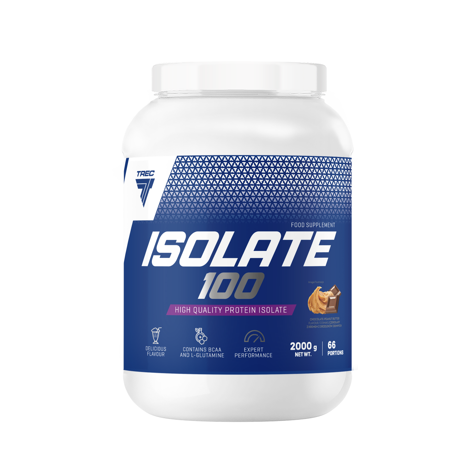 Proteína Isolate 100 2kg Sabor Chocolate Y Cacahuete Trec Nutrition_0
