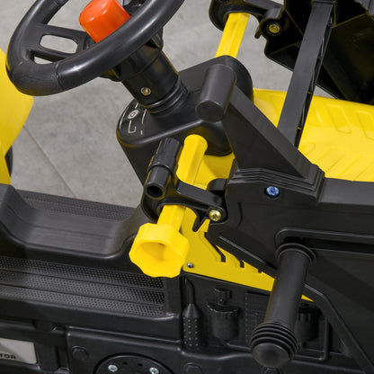 Homcom Tractor A Pedales Para Niños 3 Años Pala Delantera 114x41x52 Cm Amarillo_3