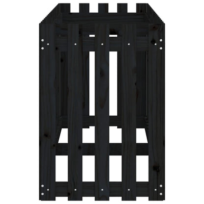 Arriate Elevado Jardín Con Valla Madera Pino Negro 200x50x70cm_5
