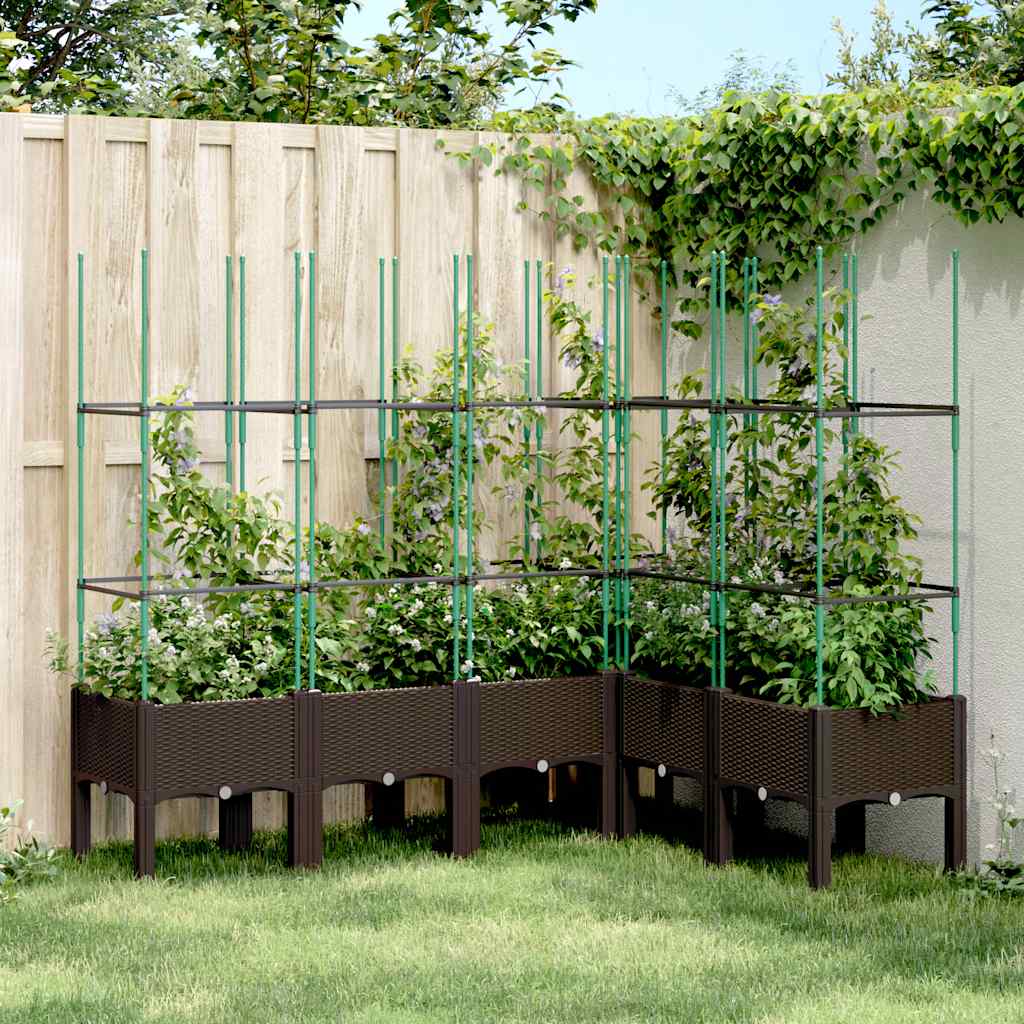 Jardinera Con Enrejado Pp Marrón 160x120x142,5 Cm_1