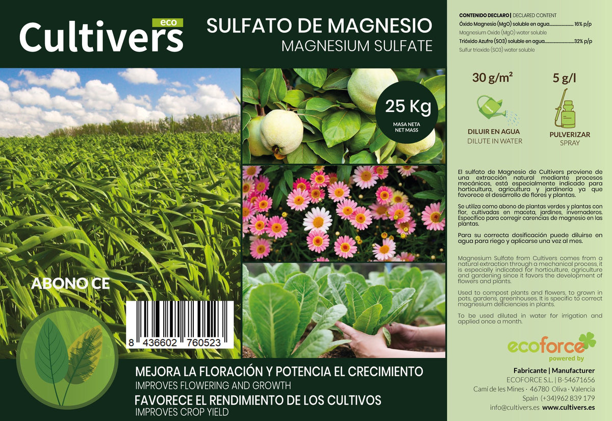 Cultivers Sulfato De Magnesio 2,5 Kg | Sustancia Mineral Hidrosoluble Para Jardinería Y Uso Técnico | Disolución En…_2