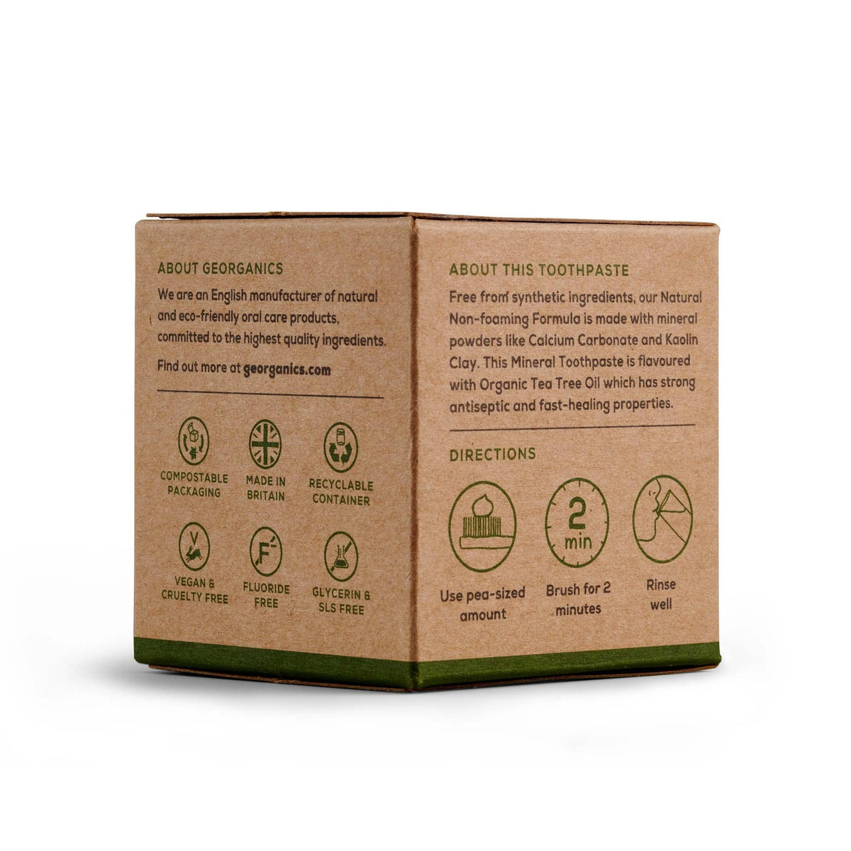 Dentífrico natural Árbol del té  y Coco Georganics 60 ml