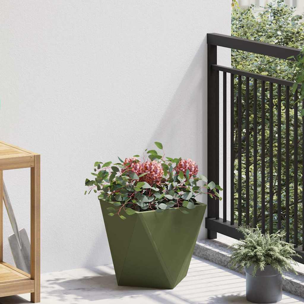 Jardinera 2 Pcs Verde Oliva 30 X 30 X 30 Cm Acero_3