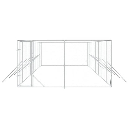 Perrera De Exterior Acero Galvanizado Plateado 4x16x2 M_4