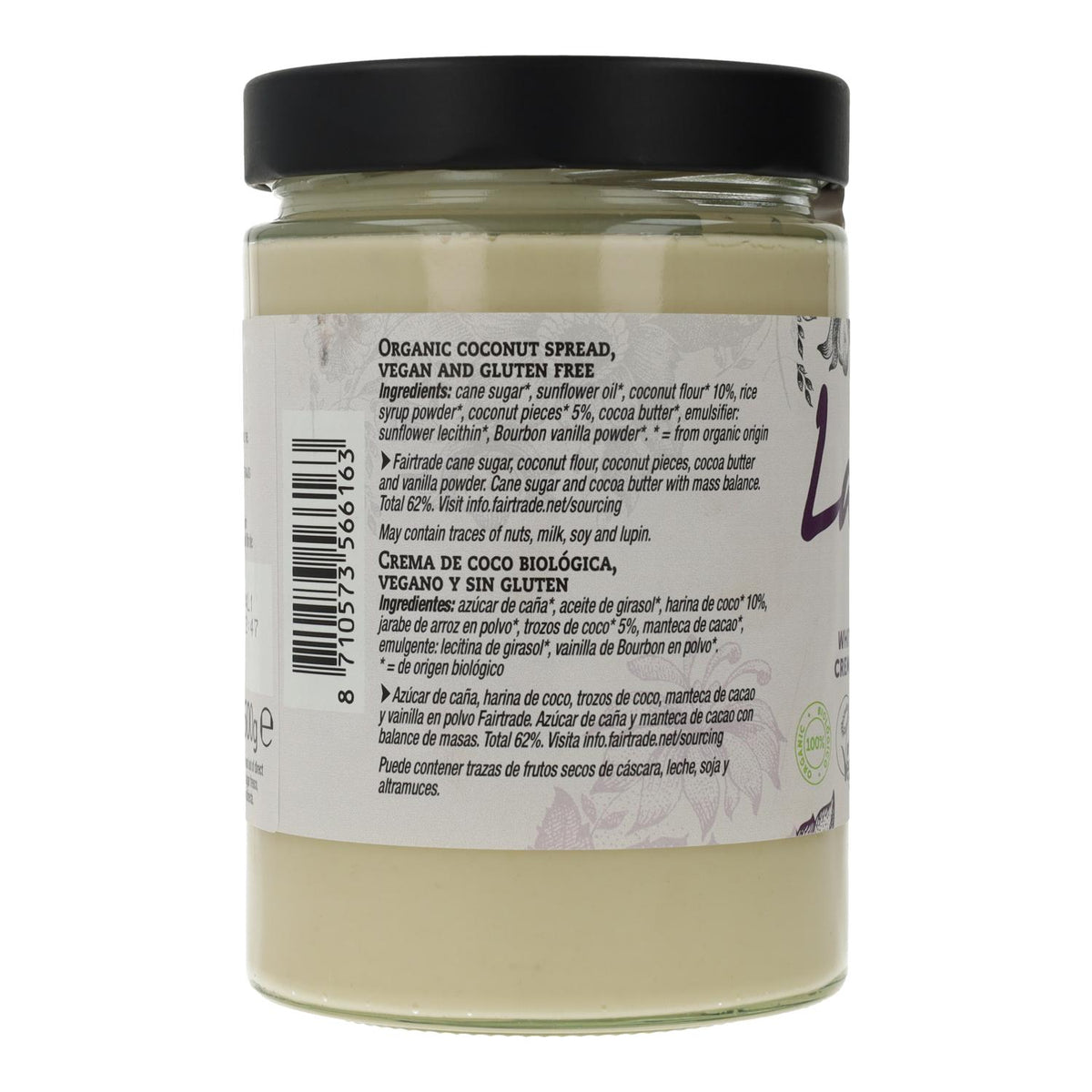 Crema Blanca con Coco vegana La Vida Vegan 270 g