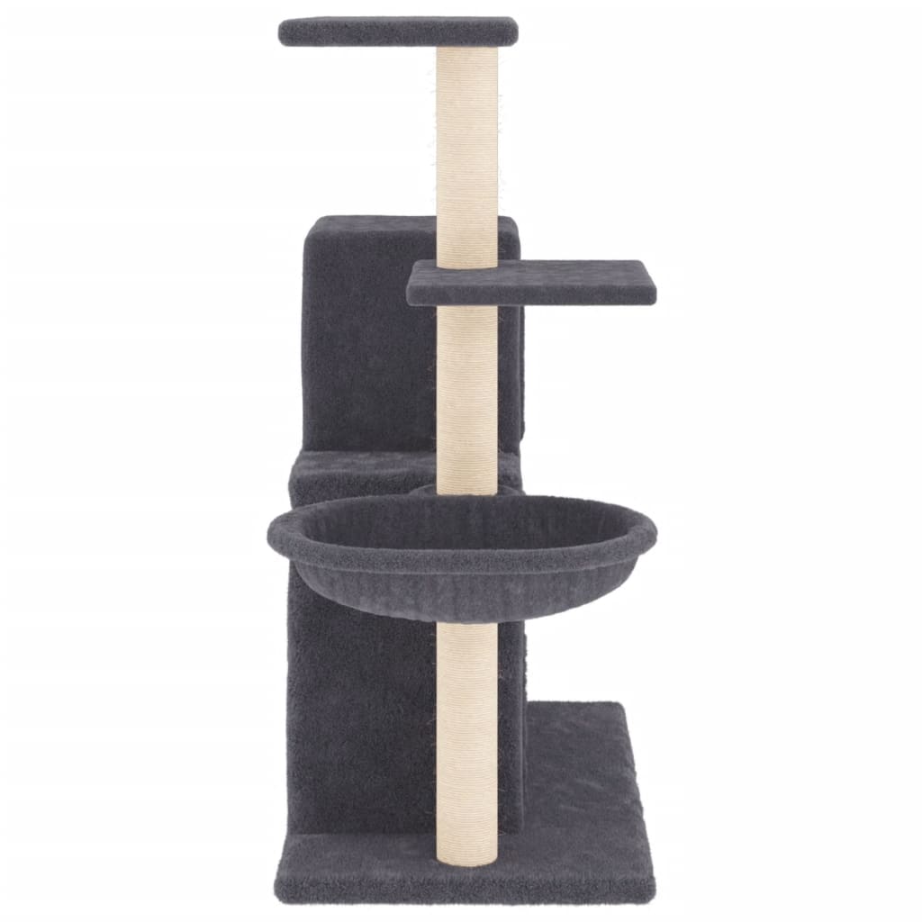 Rascador Para Gatos Con Postes De Sisal Gris Oscuro 83 Cm_3