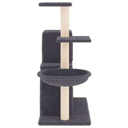 Rascador Para Gatos Con Postes De Sisal Gris Oscuro 83 Cm_3