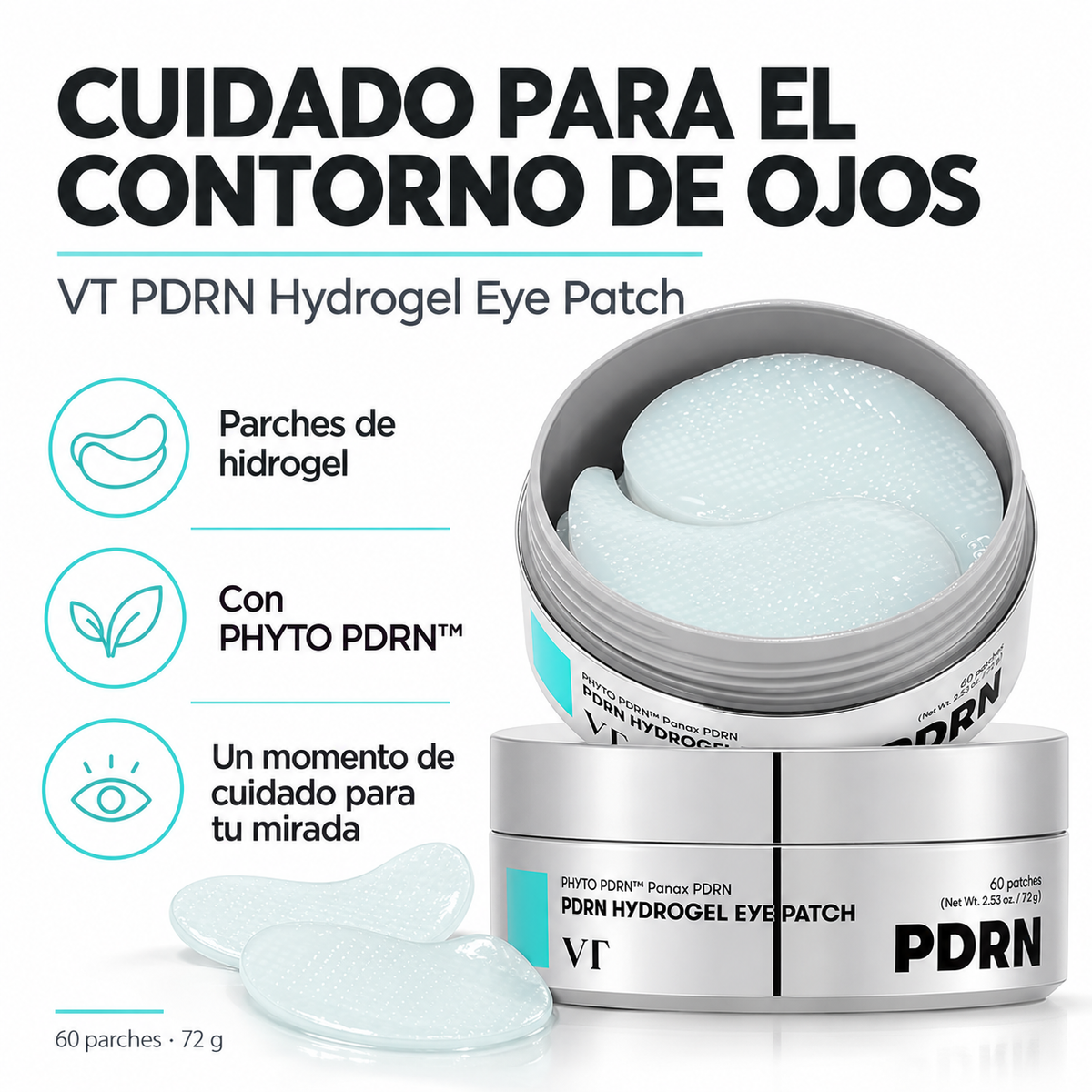 VT Pdrn Hydrogel Eye Patch – Parches Para Una Mirada Más Fresca Y Descansada, 60 Unidades_1