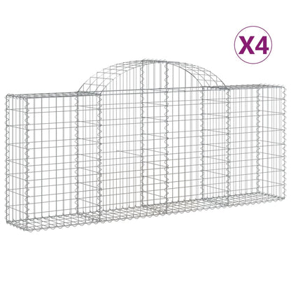 Cestas De Gaviones 4 Uds Forma De Arco Hierro 200x30x80/100 Cm_0