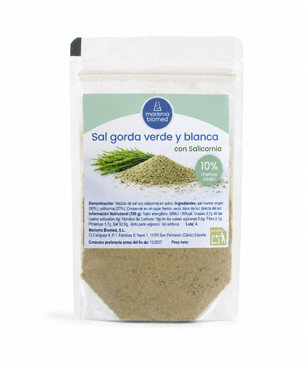 Sal Gorda Verde Y Blanca | Salicornia Y Sal Marina Virgen Bio | 10% Menos Sodio 50 g_2