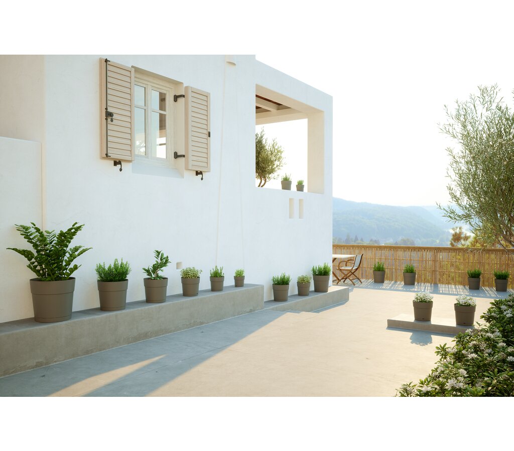 Artevasi Macetero Blanco Capri 20 Cm Con Reserva De Agua De Plástico Reciclado_1