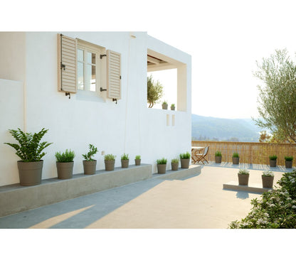 Artevasi Macetero Blanco Capri 20 Cm Con Reserva De Agua De Plástico Reciclado_1