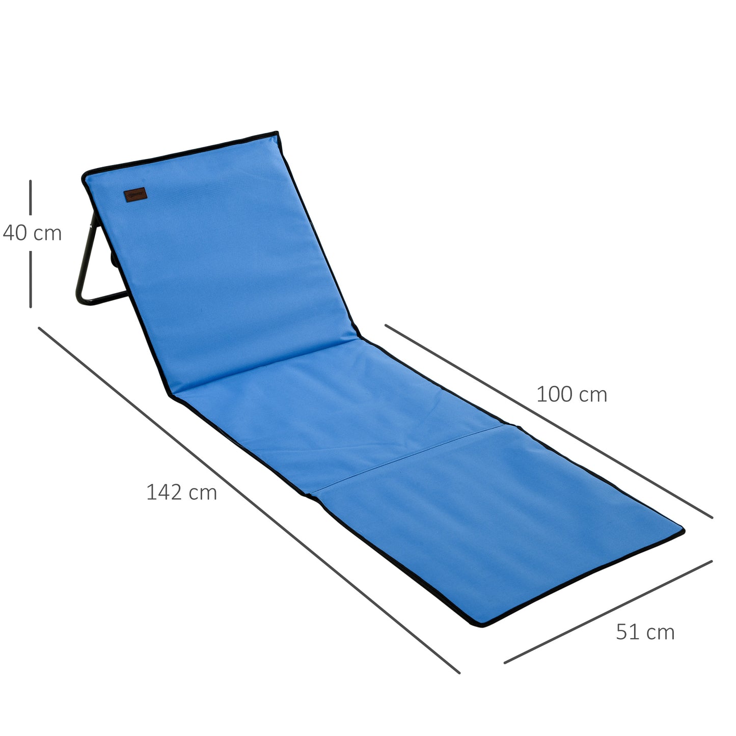 Outsunny Conjunto De 2 Esterillas De Playa Plegable 142x51x40 Cm Azul_2