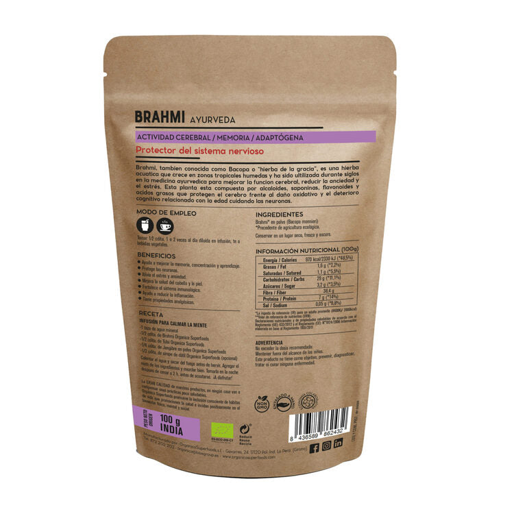 Brahmi Bio En Polvo 1kg - Orgánica Superfoods_1