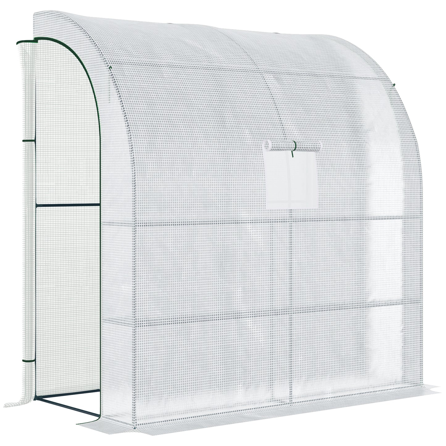 Outsunny Invernadero Pequeño Con Estantes De 3 Niveles 200x100x215 Cm Blanco_0