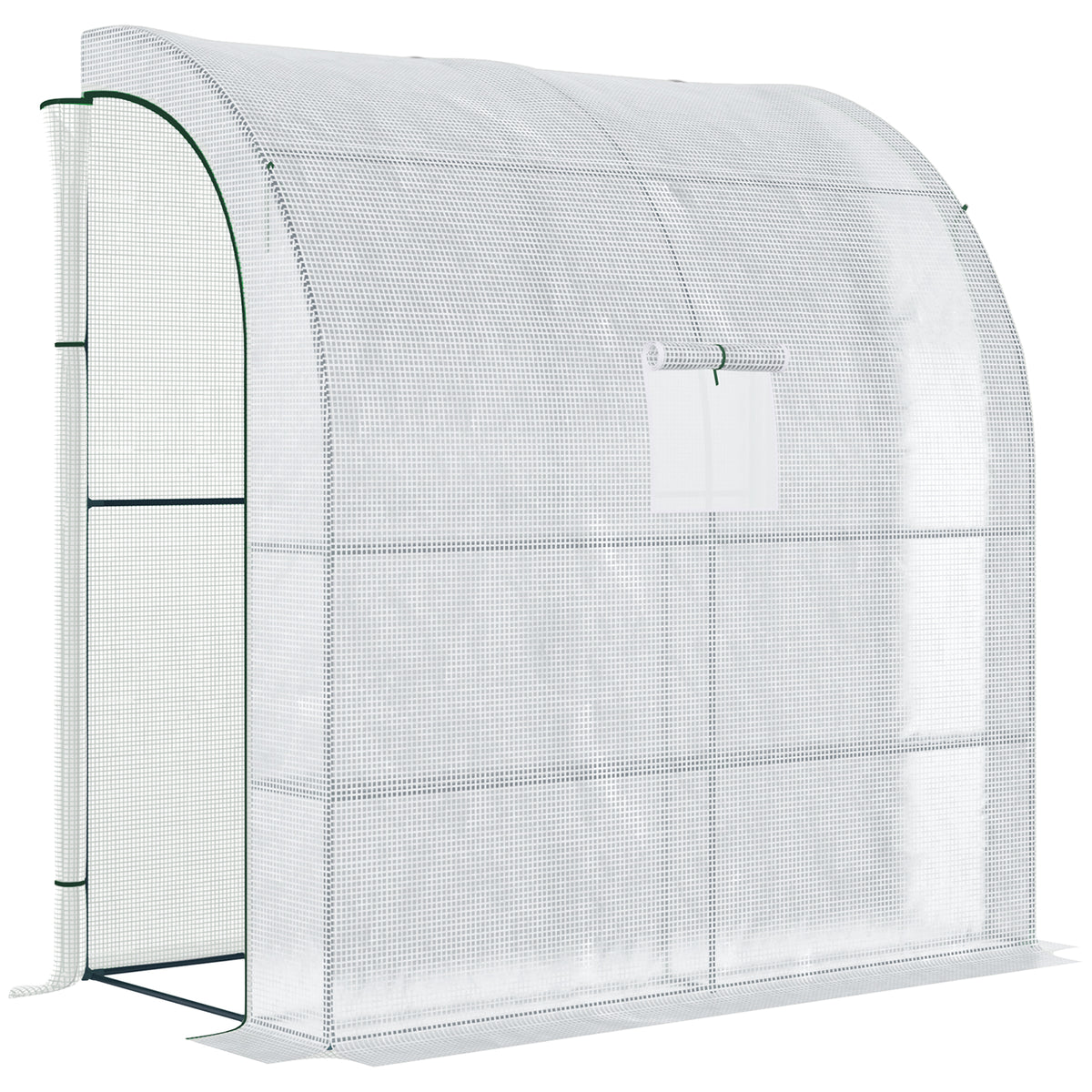 Outsunny Invernadero Pequeño Con Estantes De 3 Niveles 200x100x215 Cm Blanco_0