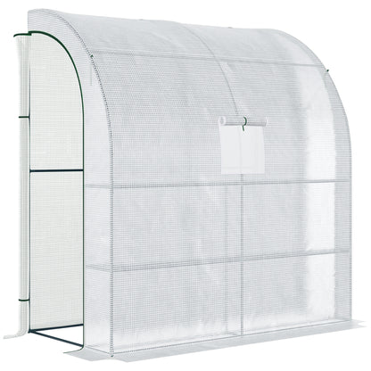 Outsunny Invernadero Pequeño Con Estantes De 3 Niveles 200x100x215 Cm Blanco_0