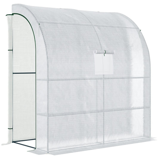 Outsunny Invernadero Pequeño Con Estantes De 3 Niveles 200x100x215 Cm Blanco_0