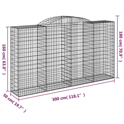 Cestas De Gaviones 3 Uds Forma De Arco Hierro 300x50x160/180 Cm_5