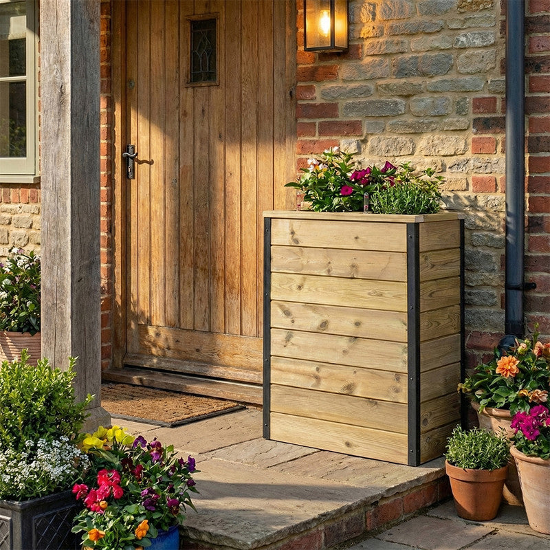 Jardinera Con Autorriego De Madera Nidum Interior Y Exterior Hortalia 60x34x80 Cm_1