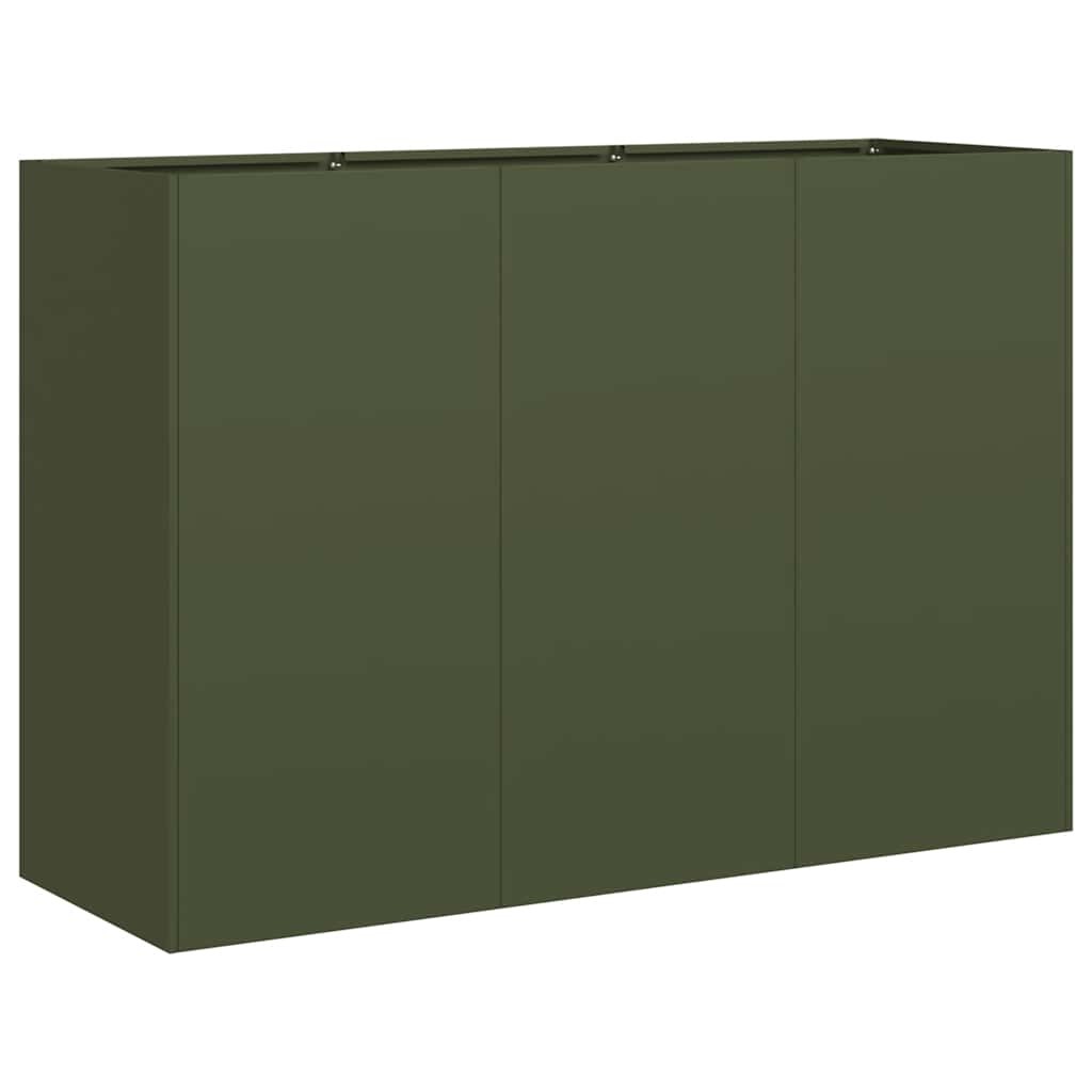 Jardinera De Acero Laminado En Frío Verde Oliva 120x40x80 Cm_0
